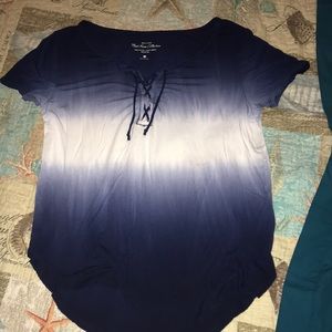 White and blue t-shirt